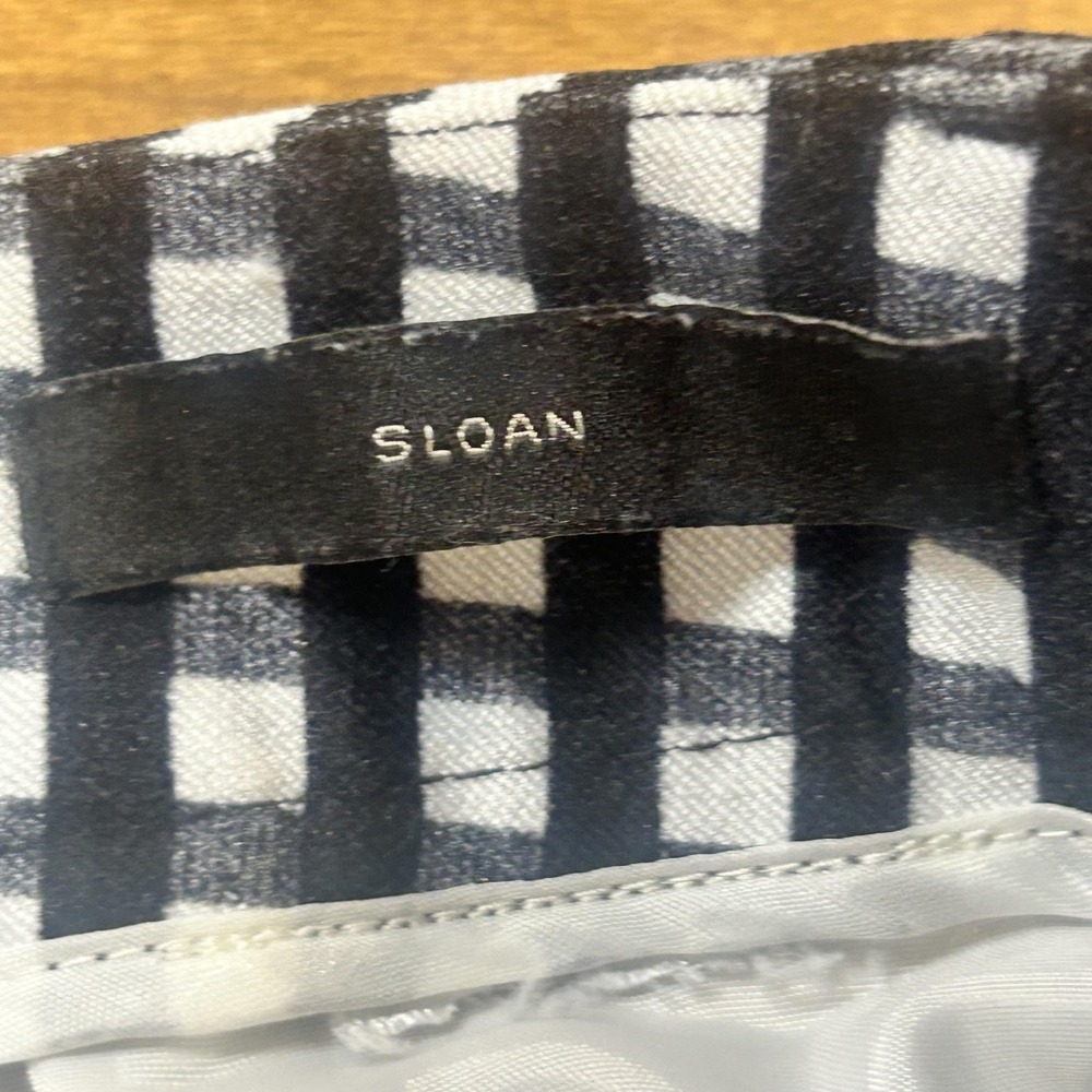 Set 2 Banana Republic Sloan Pants Womens 4 4P Blue Stripe Check Stretch Work - Picture 11 of 12